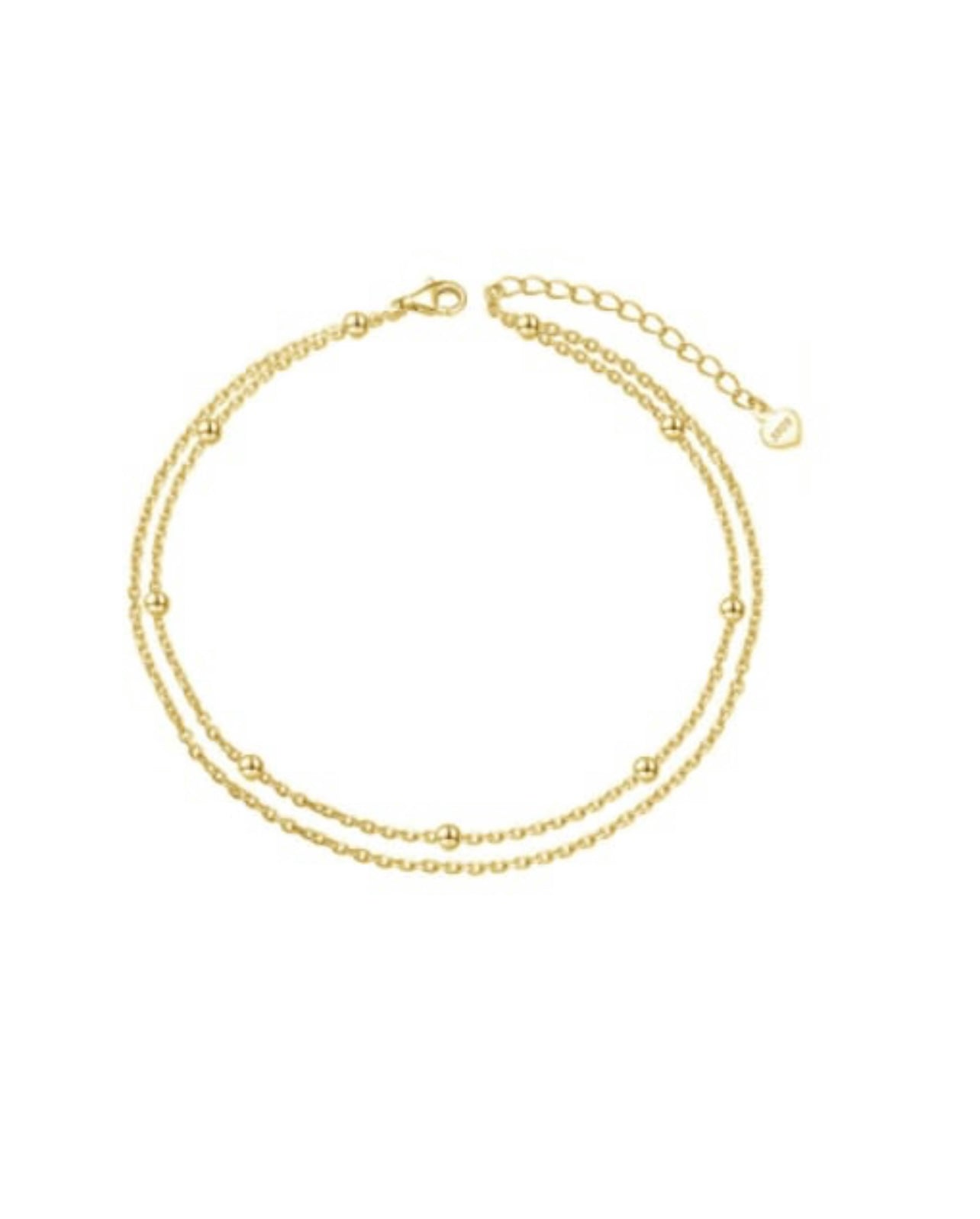 Double Chain Layered Anklet