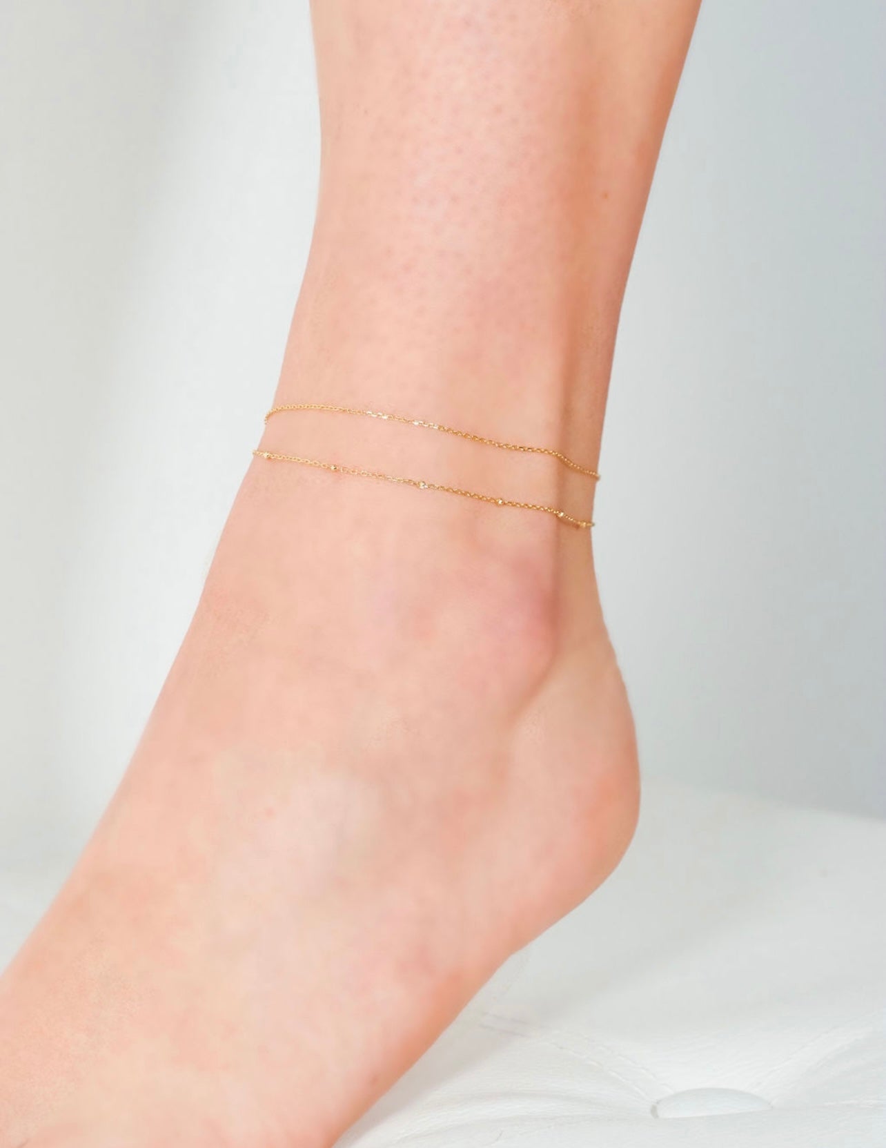 Double Chain Layered Anklet