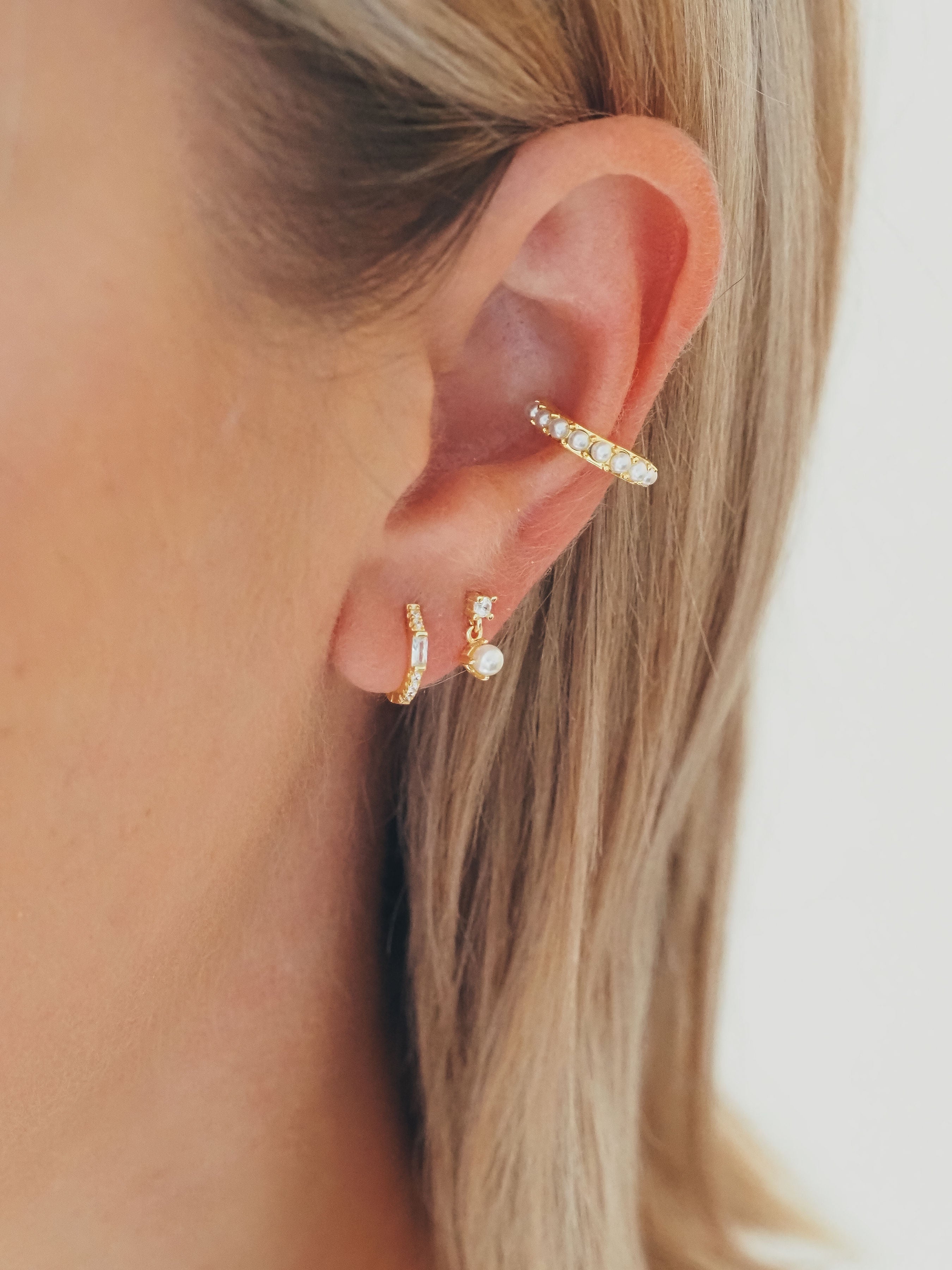 Zoe Delicate Freshwater Pearl Stud Earrings with Cubic Zirconia