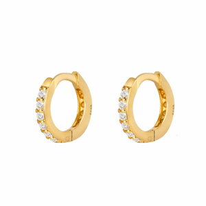 Open image in slideshow, Carly Pave Cubic Zirconia Hoops
